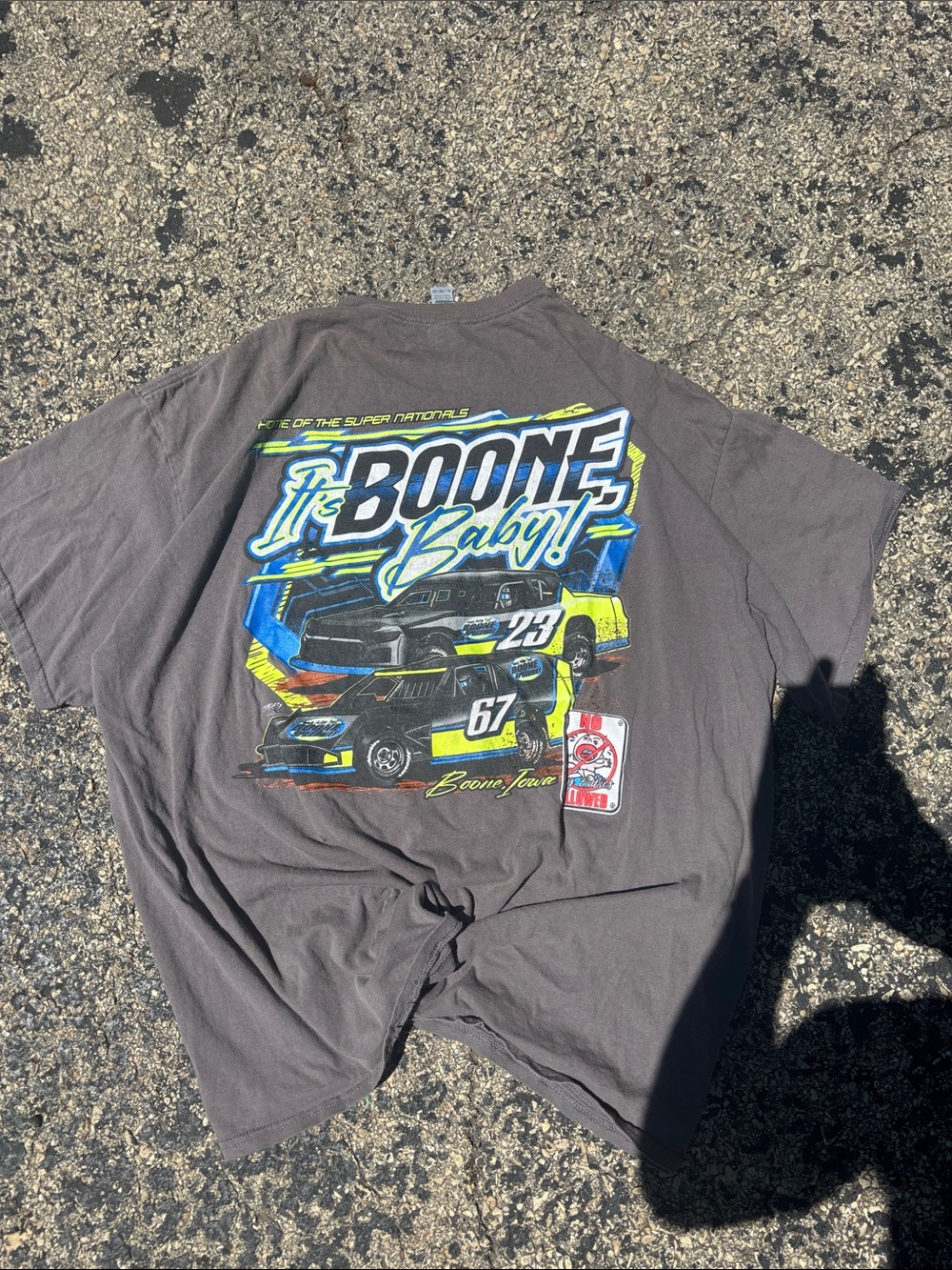 Vintage Y2K Boone Speedway Mens Large Cotton Racing Graphic Tee Iowa Dirt Track